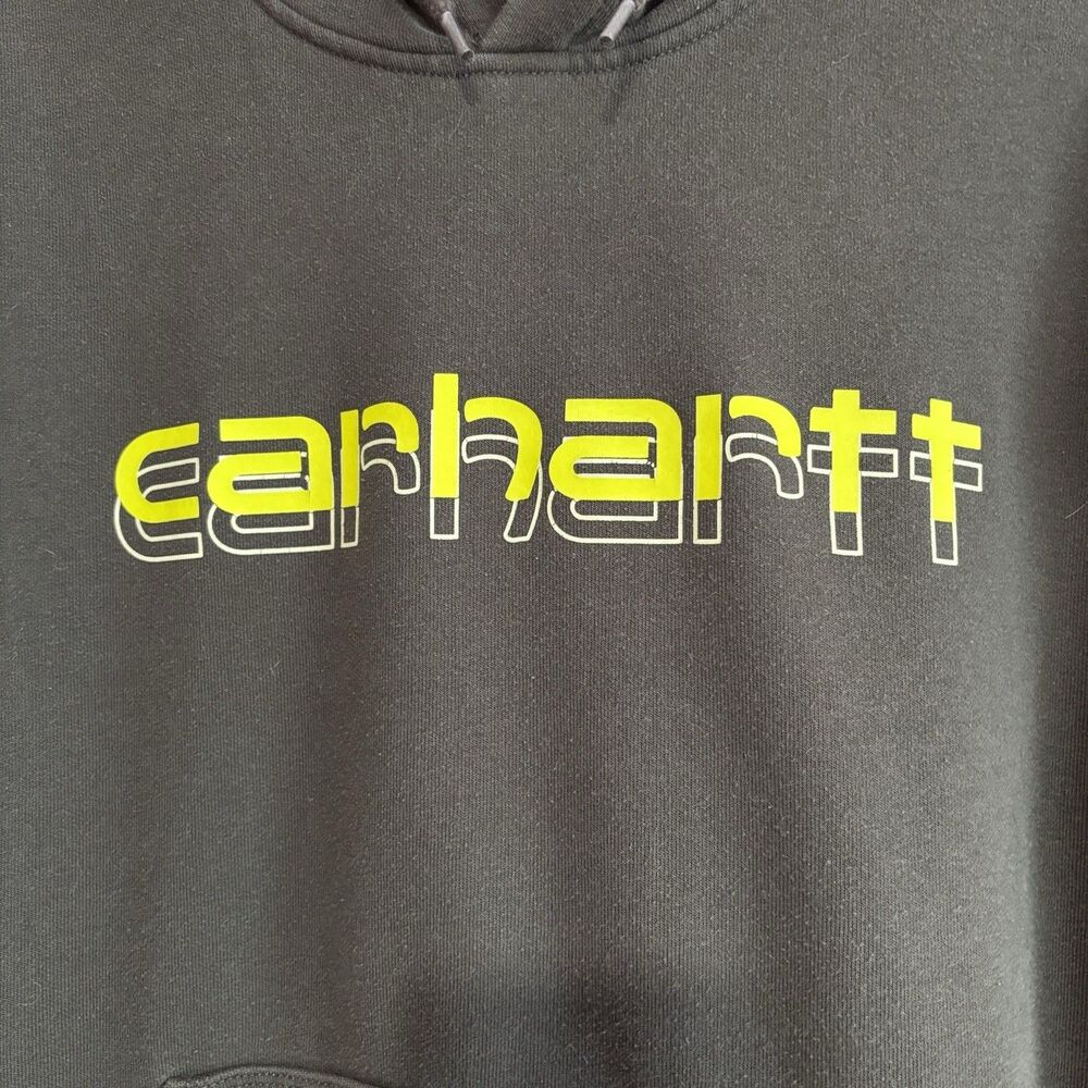 Carhartt Loose Fit Green Hoodie Sweatshirt Men's Size Medium Rain Defender - Picture 3 of 10